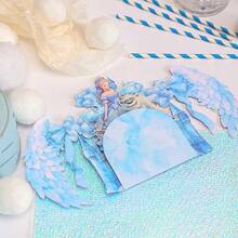 1pc Blue Dreamy Ice Princess 3D Pop-Up Greeting Card, Birthday Card, Home And Party Atmosphere Decorative Items, Wedding Gift Card, Surprise Gift For Friends, Gift For Mother, Gift For Girlfriend, Suitable For Valentine's Day