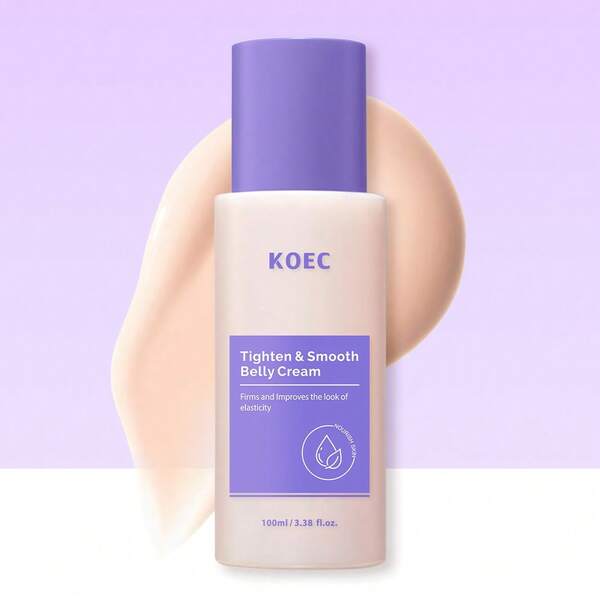 KOEC Tighten & Smooth Belly Cream, Premium Skin Tightening & Moisturizing For Stomach, Women Body Lotion For Firmness And Lift Of Thighs & Butt - Pregnancy Skin Firming