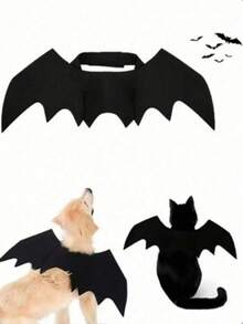 1pc Halloween Cute Pet Clothes Black Bat Wings Harness Costume Cosplay Cat Dog Halloween Party For Pet Supplies Halloween Halloween Costumes - Black - View 4