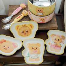 Cute Butter Bear Shaped Ceramic Dipping Sauce Dish, Appetizer Plate, Fruit Plate, Fries Plate, Snack Plate, Candy Dish, Cookie Plate, Trinket Dish, Suitable For Daily Use, Parties, Gifts - Multicolor - View 6