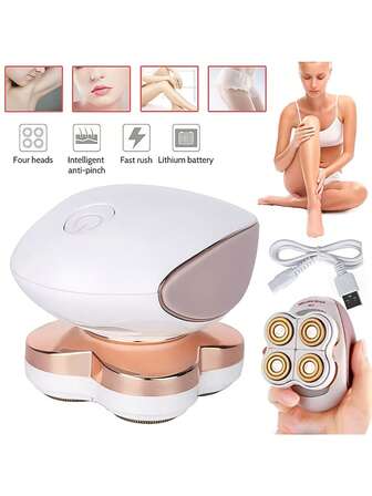 Rotary Electric Shaver And Hair Clipper - USB Rechargeable Full Body Shaver For Women, Face, Chest, Armpits, Bikini, Legs, Arms - Wet/Dry Use, Travel-Friendly Design, Hair Removal Tool, Elegant Trimming Tool, Durable Construction