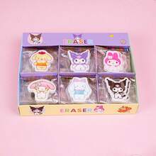 Sanrio 6Pcs Sanrio Kuromi Melody Osmanthus Dog-Shaped Eraser Set, Cute Pudding Dog Dog Dandruff Remover Set, Prize Batch Is Very Suitable For School Supplies, Offices, Dormitories, And Public Items. It Is Applicable To Various Scenarios And Is Perfect For Christmas, Thanksgiving, And Birthdays. It Is A Perfect Gift For Family And Friends.