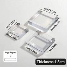 3 Pcs Acrylic Styling Photography Backdrops Props Wedding Flat Lay Blocks Clear Stamp Display Block Nail Art Jewelry Photo Background Decorate - Clear - View 14