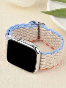 编织尼龙撞色表带，兼容 42mm、38mm、40mm、41mm、44mm、45mm、46mm、49mm直径，时尚智能手表替换表带，适用于Ultra2、Ultra SE2、SE 11、10、9、8、7、6、5、4、3、2、1系列，男女通用，学生返校季理想礼物 - 彩色 - 查看 7