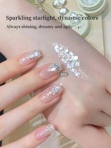 annies 5g/Set Micro Glitter Nail Polish Gel, 3 Colors, Super Shiny Sparkling Nail Art Salon DIY - Multicolor - View 4