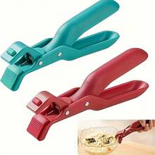 2 piezas de pinzas multiusos de cocina, soportes para ollas resistentes al calor y antideslizantes aptos para Instant Pot, microondas, freidora de aire - Herramientas de cocina esenciales en rojo y verde