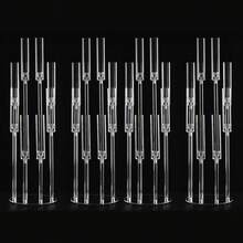 Vincidern 4Pcs 8 Arm Acrylic Candelabra Candle Holder For Wedding Table Centerpieces ,38.5 Inches Tall Floor Arcylic Candlesticks Holder With Shade For Birthday,Living Dining Room Fireplace Decoration (Fit LED Candle) - Trong sáng - Xem 5