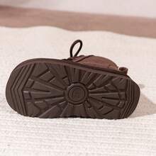 2025年冬季新款仿皮系带厚底保暖雪地靴 - 咖啡棕 - 查看 5