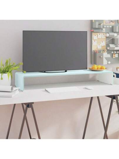 VidaXL TV St /Monitor Riser 90x30x13 Cm Glass Groen