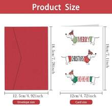 1 件，最佳贺卡公司 - 圣诞快乐贺卡带信封 - 帅气腊肠犬，送给男朋友女朋友情侣、丈夫妻子情侣的圣诞贺卡 - 均碼 - 查看 2