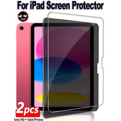 2pcs For HD Tablet Screen Protector(1pc) + Privacy Tablet Screen Protector(1pc) , Tempered Glass, Compatible With For (2025)/11th Gen/(11th Generation