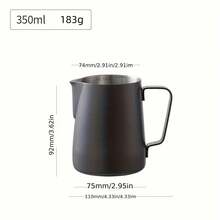 尖嘴彩色不粘奶泡壶，加厚304不锈钢咖啡拿铁艺术杯，专业咖啡机奶泡壶咖啡师工具 - 玫紅色 - 查看 5