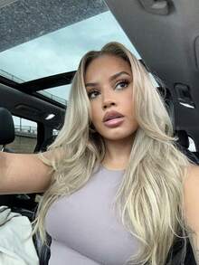 Ombre Brown Roots Ash Blonde Put On And Go 13x4 HD Transparent Body Wave Lace Front Wigs Human Hair Pre Plucked Bleached Knots 180 Density Lace Frontal Wigs For Women Water Wave Glueless Wigs Human Hair With Baby Hair For Beginner - 根染&漸變色 - 查看 6