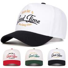1Piece Men Letter Embroidered Patchwork Baseball Cap Outdoor Adjustable Sunscreen Leisure Hat Spring Autumn Travel Tourism Beach Vacation - Multicolor - View 1