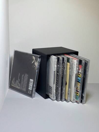 10 碟 CD/DVD 存储架，透明桌面光盘整理器，高 160 毫米