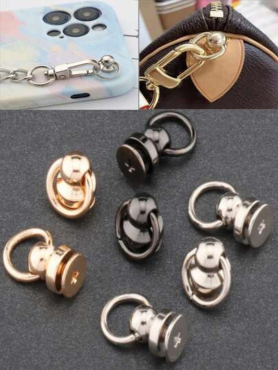 10pcs/Metal Bag Rivet Buckle, Zinc Alloy Belt Drawstring Bag Hardware Buckle, Button, Jacket Belt Hanger, Luggage Bag Buckle, Handbag Hook Buckle, Handbag Chain Buckle Belt, Decorative Buckle Hardware Accessories, Handbag Belt Hanger, Craft Luggage Bag Buckle, Screw Buckle Hardware Accessories.