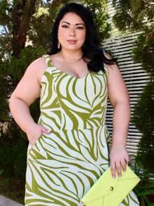 Women's Plus Size Jumpsuit Short Skirt With Printed Lining Summer - 顏色 29 - 查看 8