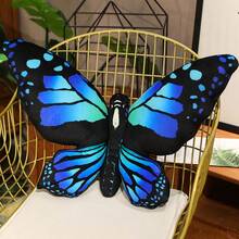 1pc Fabric Butterfly Decorative Throw Pillow, Girls Bedroom Butterfly Cushion, Chair Butterfly Lumbar Pillow - 彩色 - 查看 16