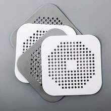 Juego de 4 piezas de atrapadores de drenaje, rejilla de drenaje de ducha cuadrada, atrapador de cabello de silicona con ventosa, filtro de colador de fregadero, tapón de drenaje de bañera/ducha de silicona, tapón de olor de cocina de silicona, herramientas de limpieza de baño