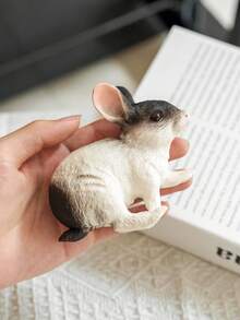 1 Stück süßes Osterhasen Tier Modell Deko: detailliertes Design, PVC Material grauer Hase & gelber Hase, warme Heimdekoration, Outdoor Garten Topfpflanze DIY Zubehör, geeignet als kleines Geschenk für Freunde