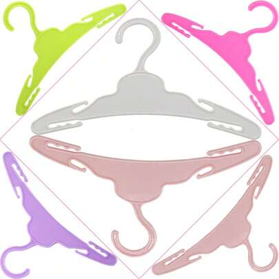 MSYO 20pcs/Set Mini Doll Clothes Hangers, 5 Colors Available, Fashion Doll Clothing Accessories