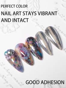 2pcs/Set Perfect Color Nail Foil Paper, Suitable For Foil Stickers, Nail Gel, Foil Transfer Gel, 12ml Transfer Gel, Essential For Nail Art DIY Enthusiasts, Requires LED Lamp, Removable Nails - Clear - View 3