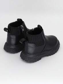 儿童靴子秋冬新款男童英伦风时尚踝靴女童短靴时尚