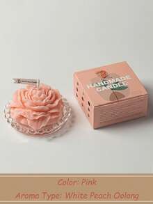 1 Peony Shaped Candle As A Gift For Female Friends, Colleagues, And Classmates, An Aesthetic Fragrance Candle