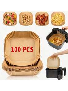 25/50 Papel desechable para forro interior de freidora de aire, resistente al aceite y al agua, para canasta y tazón de freidora de aire de 6 pulgadas / 8 pulgadas, 50/25 piezas, empaque predeterminado de OPP, papel de hornear redondo antiadherente, adecuado para la mayoría de las freidoras de aire, regalos de Halloween, Navidad, accesorios de cocina, hornear, cumpleaños, bodas, forro de freidora de aire.