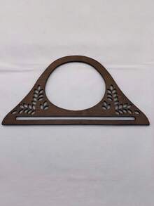 1pc Handmade Wooden Handle Accessory For Bags And Luggage - Coffee Brown - View 5