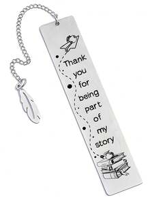 1pc Stainless Steel Inspirational Bookmark, Engraved With Spanish Text Motivational Gift For Teachers, Friends, Colleagues, Family - Multicolor - View 3