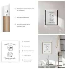 Funny Bathroom Decor Toilet Art Signs - 12x16 Unframed Wall Art, Funny Rules Humorous Bathroom Signs, White Black Design, Easy To Hang - 鬍鬚/鯔魚髮型 + 51長 x 41寬 厘米 - 查看 1