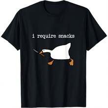 Funny Silly Goose I Require Snacks Design T, Uni - Black 9 - View 1