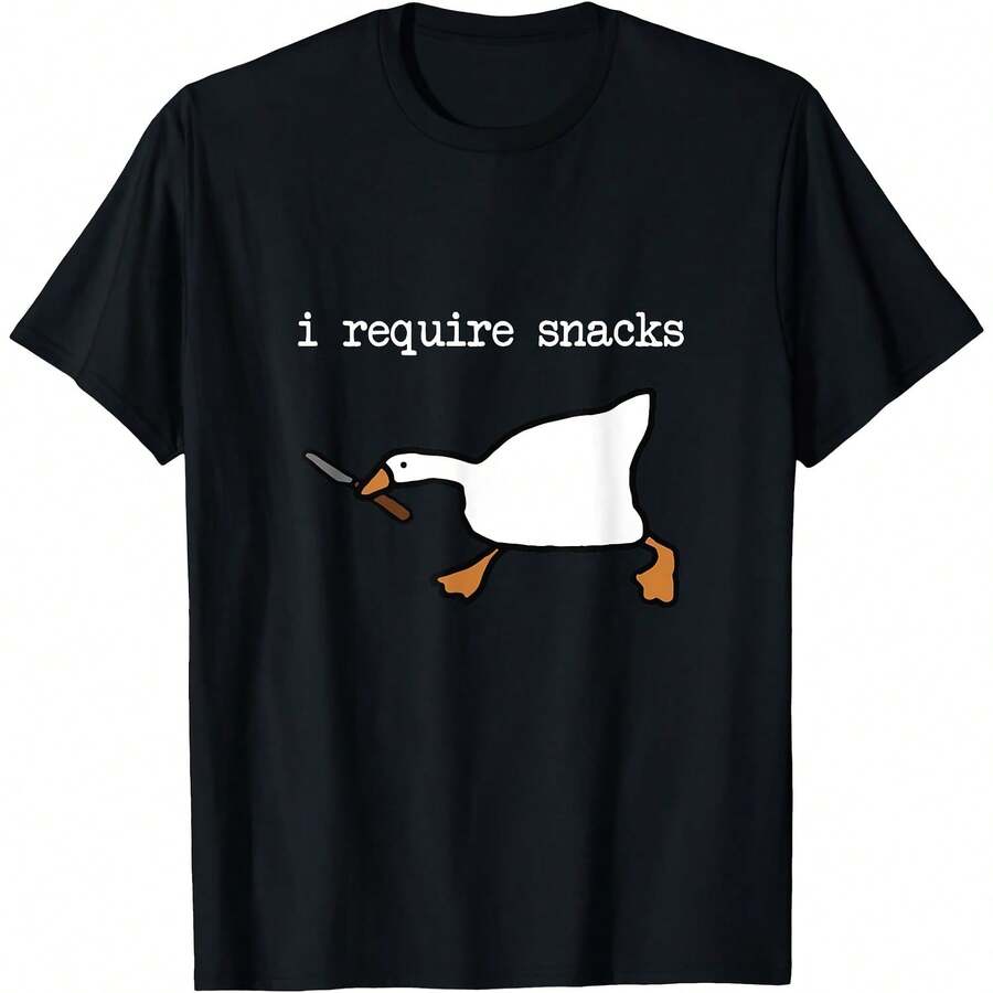 Funny Silly Goose I Require Snacks Design T, Uni - Black 9 - View 1