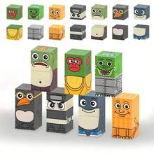 14 件意大利 Brainrot Tung Tung Sahur 木制磁性积木套装，感官建筑玩具套装，独特的生日礼物，万圣节/圣诞节礼物，适合 3 岁以上儿童和青少年 - 彩色 - 查看 7