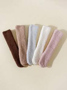 3 Pairs Baby Thick Fleece High Socks, Panda Grip Bottom Floor Socks, Warm For Autumn/Winter, Suitable For Below 5 Degrees - Multicolor - View 3