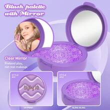 3/18pcs Pretend Makeup Vanity Playset For Girls, Portable Makeup Organizer Toy Box, Princess Dress Up Makeup Kit, Children Makeup Toy Handbag Suitable For 3 4 5 6 7 8 Year Old Girls, Learning Makeup Simulation Fashion Party Birthday Halloween Christmas Gift ( Plastic Makeup Toys)