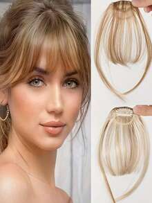 1 Clip-On Air Bangs With Sideburns, Synthetic Hairpiece For Bangs Enhancement, Women's Wig Bangs With Sideburn Hair Accessory Clip, Daily Styling For Women And Girls - Multicolor - View 14