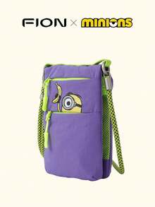 Minions Outdoor Sweat-Proof Running Cell Phone Bag Multifunction Nylon Cell Phone Holster Small Crossbody Bag Gym Fitness Cell Phone Key Holder Pouch Bag Casual Shoulder Bag - Purple - View 3