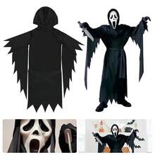 NetHong Kids Scream Ghost Face Cosplay Halloween Costume Death Fancy Dress &Mask&Knife - màu đen - Xem 8