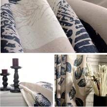 1pc Perforated Vintage Floral Leaf Pattern Semi-Sheer Curtain, Farmhouse Style For Bedroom, Study, Balcony, Living Room, Casement Window - Multicolor - View 7