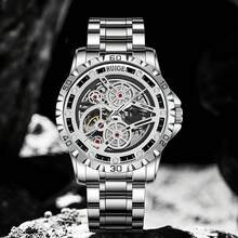 Men's Fully Automatic Mechanical Watch, Luxury Sports Stainless Steel Hollow Out Mechanical, You Men's Watch, Fashionable Clock