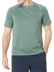 Essentials - Camiseta de natación de manga corta y secado rápido UPF 50 para hombre - Verde militar - Ver 1