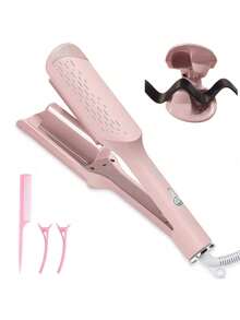 JMMO Wave Curling Iron, 32mm (1.25") Ionic Wavy Hair Curler With Ceramic 2 Barrel, Fast Heating, Anti-Scald, Dual Voltage, 4 Temp Adjustable Crimper Hair Tool For Short And Long Hair