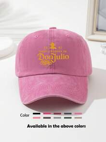1pc Unisex "Don Julio" Printed Distressed Wash Baseball Cap, Sun Hat, Curved Brim, Dad Hat, Suitable For Everyday Use And Outdoor Activities - Multicolor - View 10