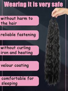 Synthetic 24 Inch Women's Rubber Band Style Corn Whisker Ponytail, Suitable For Women's Daily Wear