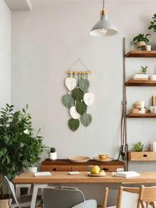 1pc Best Bohemian Weaving Handmade Tapestry Or Hook Wall Hanging Leaf Decoration Gift For Home,Winter Xmas Boho Chic Christmas Tree Crafts Ornaments Woden Beads Fabric Feather Tassel Presents Decor Indoor Outdoor Wedding Favours Accessories Engagement Party Birthday Living Room Bedroom House Wall Door Hanging Decorations Beauty Items Supplies Holiday Festival Essentials Personalised Gifts For Friend Women