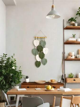 1 pieza Mejor tapiz tejido a mano de estilo bohemio o decoración colgante de pared con hojas, regalo para el hogar, adornos navideños de invierno de estilo bohemio chic para el árbol de Navidad con cuentas de madera, tela, plumas y borlas, decoraciones para interiores y exteriores, bodas, fiestas de compromiso, cumpleaños, sala de estar, dormitorio, casa, pared, puerta, artículos de belleza, suministros, vacaciones, festivales, regalos personalizados para amigos y mujeres