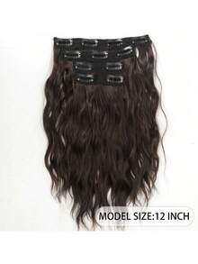 4pcs Water Wave Short Curly Hair Extensions, Increase Hair Volume, Create Beautiful Hairstyles - Brown - View 14