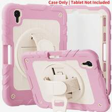 1个保护壳，兼容iPad Mini 6/Mini 7 8.3英寸”、“兼容iPad 5/6/7/8/9/10/11 9.7英寸/10.2英寸/10.9英寸/11英寸”、“兼容iPad Mini 7 2022/2024款，带笔槽、360°旋转手带和支架”、“兼容iPad Air2/Pro/5/6 9.7英寸”、“兼容iPad Mini 7 (A17 Pro) 8.3英寸 2024款”、“兼容iPad A16 11英寸 2023款（粉色+白色）” - 粉白(不含肩帶) - 查看 13